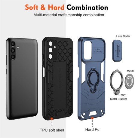 Протиударний чохол Sliding Camshield Ring Holder для Samsung Galaxy A16 5G - синій