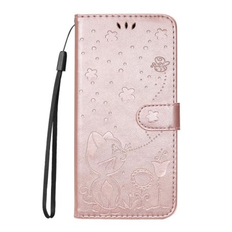 Чехол-книжка Cat Embossing Pattern на Xiaomi Redmi 15C 5G / 4G EU 173mm - золото