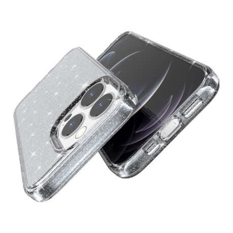 Противоударный чехол Terminator Style Glitter для iPhone 14 Pro Max - белый