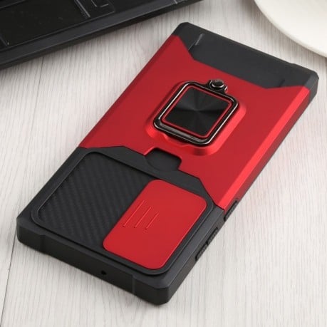 Противоударный чехол Sliding Camera Design для Samsung Galaxy S22 Ultra 5G - красный