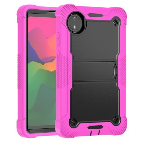 Чохол Silicone Hybrid PC Tablet Case with Holder &amp; Shoulder Strap для Xiaomi Redmi Pad SE 8.7 - Black + Rose Red