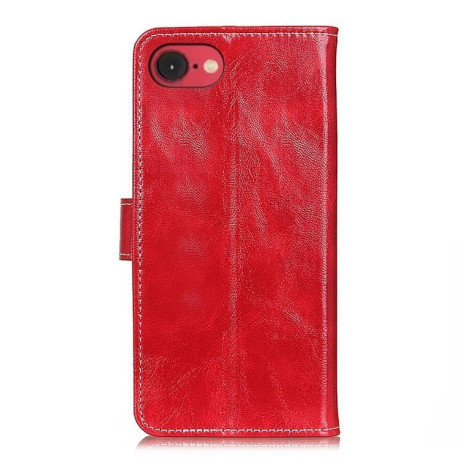 Чехол-книжка Magnetic Retro Crazy Horse Texture на iPhone 16e - красный