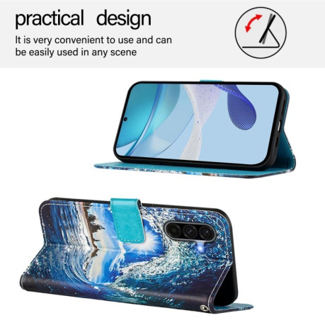Чохол-книжка Colored Drawing Pattern Plain Weave Leather  для Samsung Galaxy A56 5G - Waves And Sun
