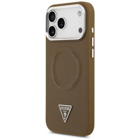 Оригінальний чохол Guess Triangle Logo з MagSafe на iPhone 17 Pro - brown