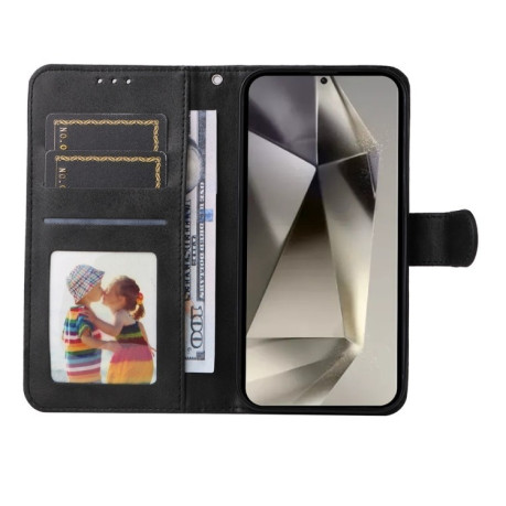 Чехол-книжка Stitching Calf Texture для Samsung Galaxy S25 Ultra 5G - черный