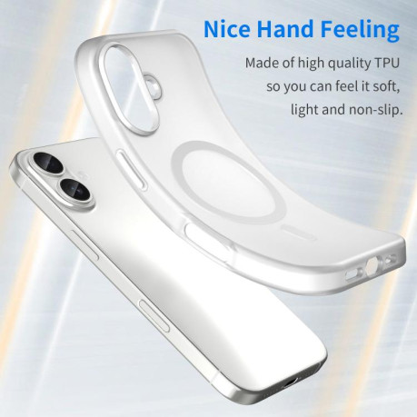 Противоударный чехол MagSafe Frosted Translucent TPU + PC для iPhone 17 - белый