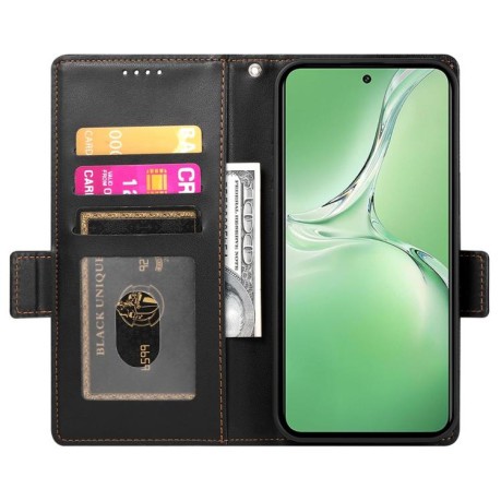 Чехол-книжка Side Buckle Magnetic Frosted Leather для OnePlus 13R/Ace 5/Ace 5 Pro - черный