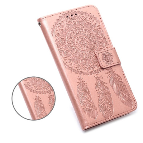 Чехол-книжка Dream Catcher Printing на Samsung Galaxy A02s - розовое золото