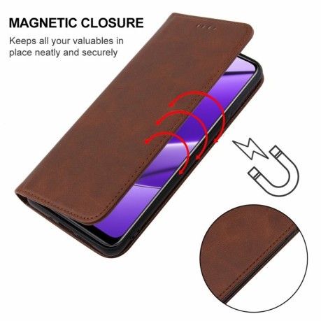 Чехол-книжка Magnetic Closure для Realme 11 4G Global - коричневый