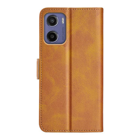 Чехол-книжка Dual-side Magnetic Buckle для Motorola Moto E15 - желтый