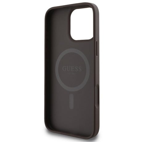 Оригинальный чехол Guess 4G Printed Stripes MagSafe для iPhone 16 Pro Max - Brown