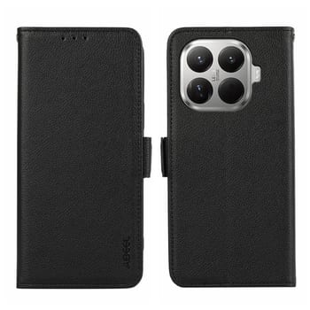 Шкіряний чохол-книжка ABEEL Genuine Leather RFID на Xiaomi 17T Pro 5G — чорний