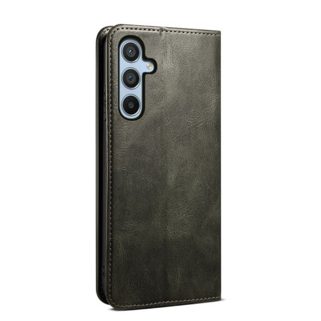 Чехол-книжка Simple Wax Crazy Horse для Samsung Galaxy S25 5G - зеленый