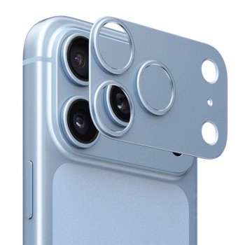 Защита камеры (без линз) Kalebol Metal Hollow Lens Protection Ring на iPhone 18 Pro — синяя