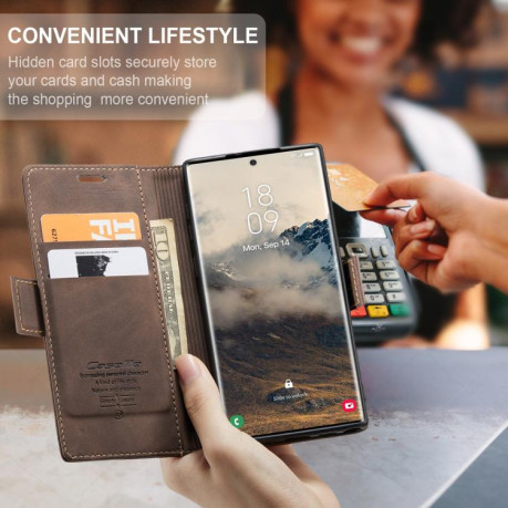 Чохол-книжка CaseMe-013 Multifunctional  для Samsung Galaxy S25 Ultra 5G - кавовий