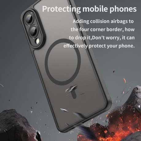 Протиударний чохол Fan Dun Series TPU Hybrid PC Frosted Magsafe для Samsung Galaxy S25 Edge 5G - чорний