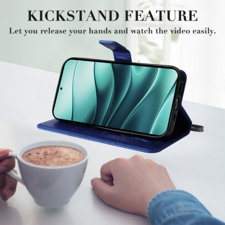Чохол-книжка Embossed Butterfly для Xiaomi Redmi Note 14 5G/Poco M7 Pro 5G - синій