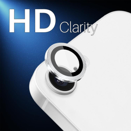 Захисне скло NORTHJO Glitter Camera Lens Protector Tempered Glass Metal Ring на iPhone 16e - сріблясте