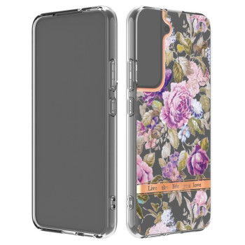Противоударный чехол Flowers and Plants гибрид твердого и мягкого материала для Samsung Galaxy S22 Plus - Purple Peony