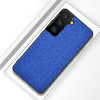 Противоударный чехол Cloth Texture на Samsung Galaxy S21 - синий