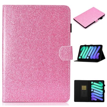 Чехол-книжка Varnish Glitter Powder для iPad mini 7/ mini 6 - розовый