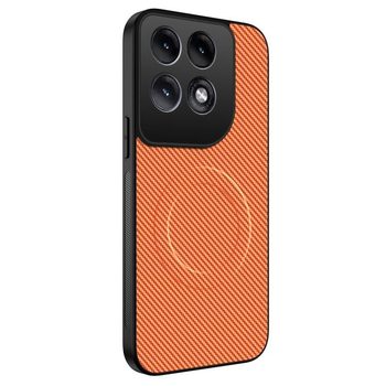 Магнітний чохол Wanlonfeng серії TQ з текстурою карбону на Motorola Edge 70 Pro 5G — оранжевий