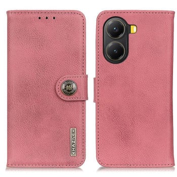 Чехол-книжка KHAZNEH Cowhide Texture на Xiaomi Poco X7 Pro - розовый