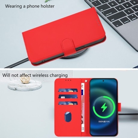 Чехол-книжка Skin Feel Solid Color Leather для Infinix Zero 30 4G - красный
