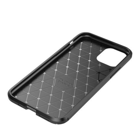 Карбоновый чехол Carbon Fiber Texture на  iPhone 11 Pro Max - черный
