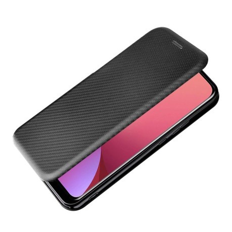 Чехол-книжка Carbon Fiber Texture на Xiaomi Mi 12 5G - черный