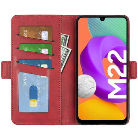 Чохол-книжка Dual-side Magnetic Buckle Samsung Galaxy M22 - червоний