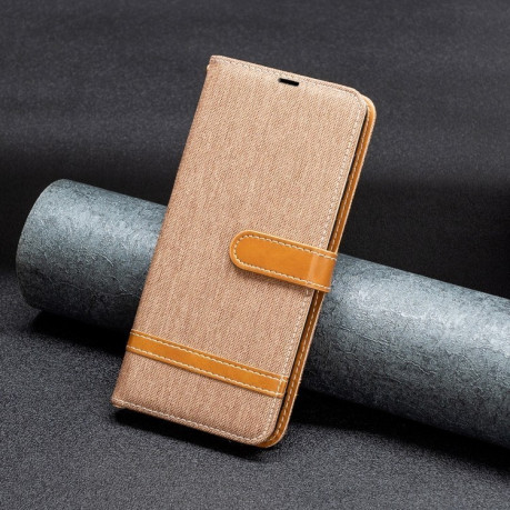 Чохол-книжка Color Matching Denim Texture  для Samsung Galaxy S25 5G - коричневий
