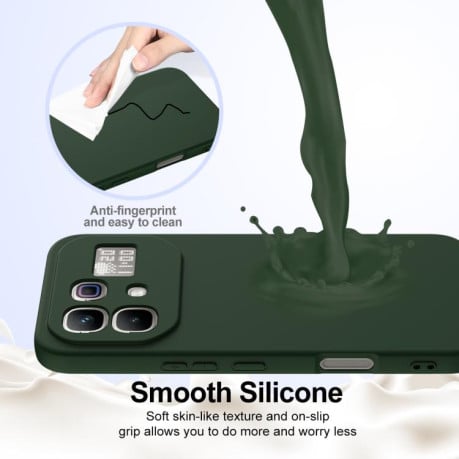 Силиконовый чехол Shockproof Silicone с Magsafe на Infinix Note 60 / 60 Pro 5G — тёмно-зелёный