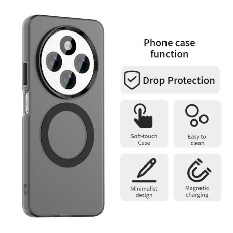Противоударный чехол MagSafe Holder PC Hybrid для Xiaomi Redmi 14C 4G/Poco C75/Redmi A4 5G - черный