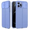 Противоударный чехол Litchi Texture Sliding для iPhone 14 - фиолетовый