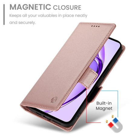 Чехол-книжка Side Buckle Magnetic Frosted Leather для Realme 13+ - розовое золото