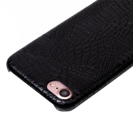 Кожаный PU Чехол Накладка Crocodile Texture Black для iPhone SE 3/2 2022/2020/8/7