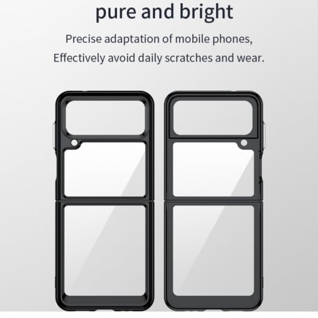 Противоударный чехол Colorful Acrylic Series для Samsung Galaxy Flip4 5G - черный