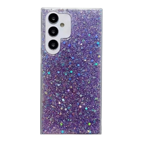 Противоударный чехол Glitter Sequins Epoxy для Samsung Galaxy A55 5G - фиолетовый