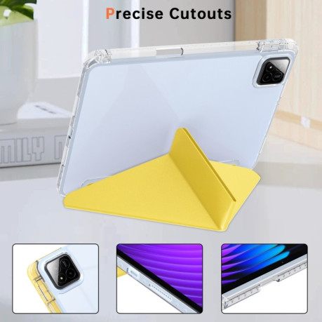 Чехол-книжка Clear Acrylic Demation Leather для Xiaomi Pad 7 / 7 Pro - желтый