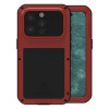 Противоударный чехол LOVE MEI Metal для iPhone 15 Pro - красный