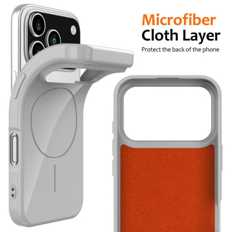 Противоударный чехол Glossy TPU Shockproof MagSafe на iPhone 17 Pro - белый