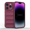 Силіконовий чохол Magic Flannel для iPhone 15 Pro – винно-червоний