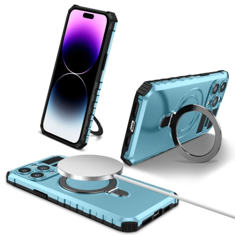 Протиударний чохол MagSafe Magnetic Holder для iPhone 15 Pro Max - блакитний