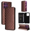 Чехол-книжка Cubic Grid Calf Texture для Motorola Edge 60 Pro - коричневий