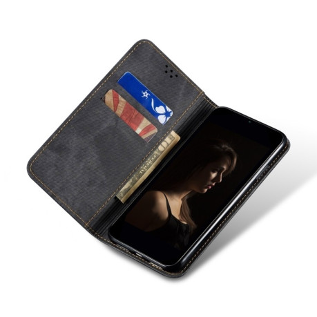 Чехол книжка Denim Texture Casual Style на Samsung Galaxy S25 Ultra 5G - черный