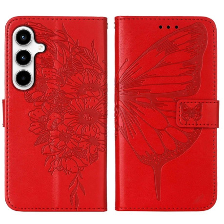 Чехол-книжка Embossed Butterfly для Samsung Galaxy A35 5G - красный