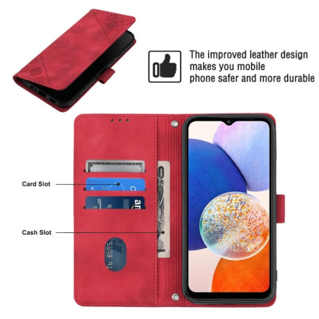 Чехол-книжка Skin-feel Embossed для Samsung Galaxy A25 5G / A24 - красный