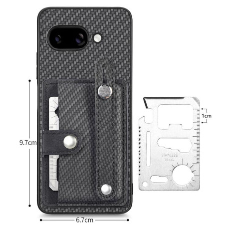 Противоударный чехол Wristband Kickstand Card для  Google Pixel 9a - черный