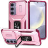 Противоударный чехол Sliding Camshield для Samsung Galaxy S24 FE 5G - Pink + Rose Red